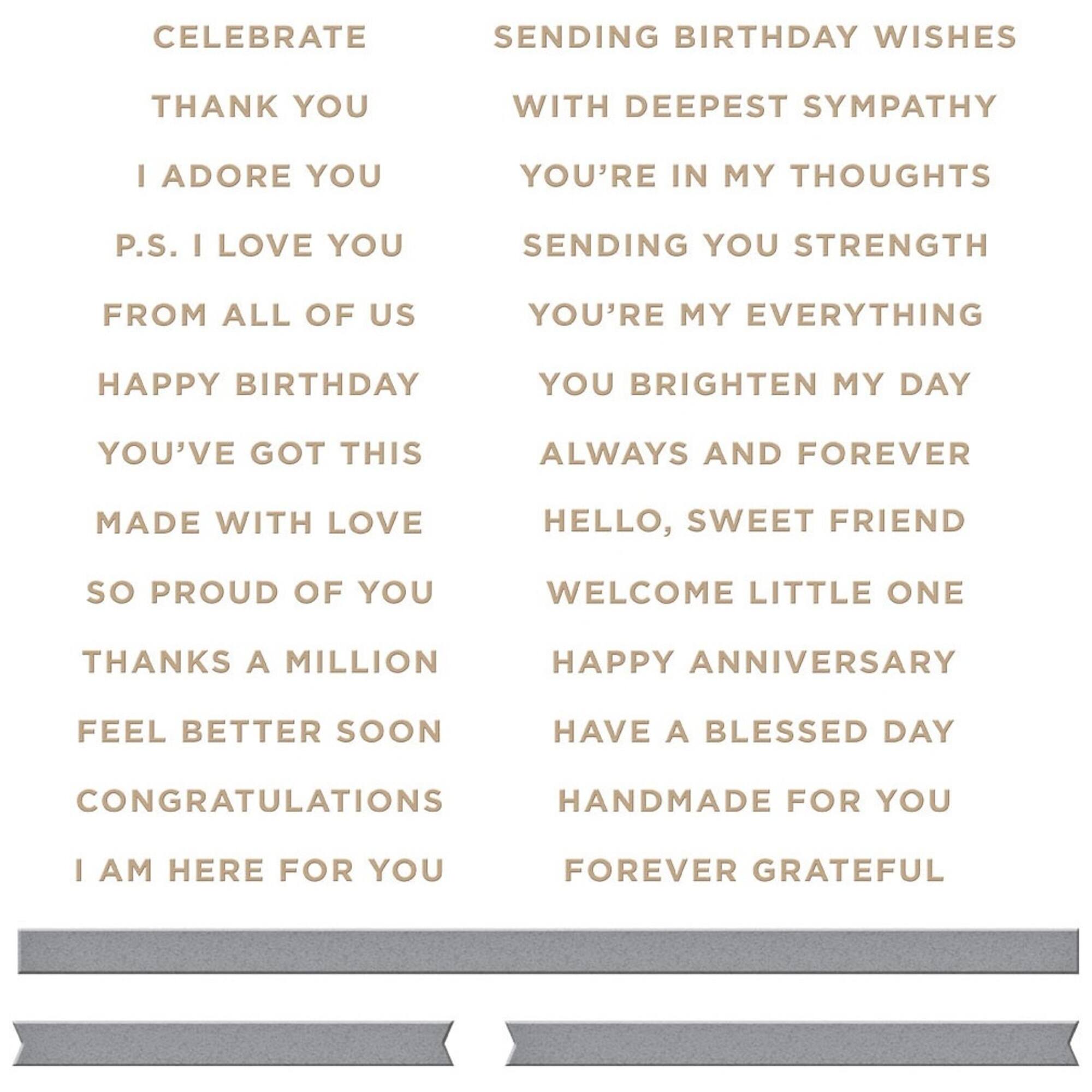 Spellbinders® Everyday Sentiments Glimmer Hot Foil Plate & Die Set